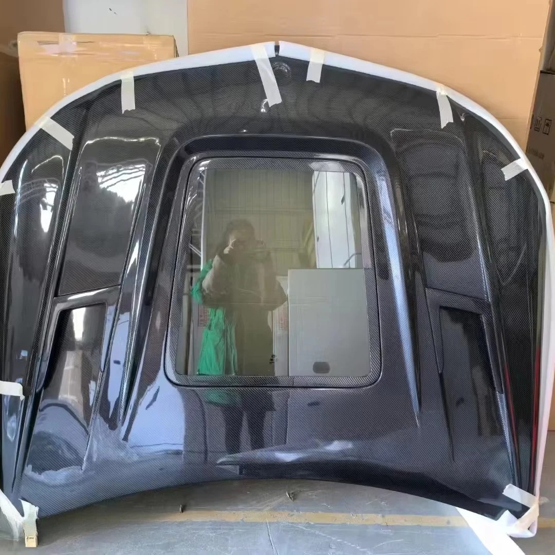 C-Class W204 C63 Custom Engine Hood Carbon Fiber Transparent with Uprgraded Steel Screws for Newer Models